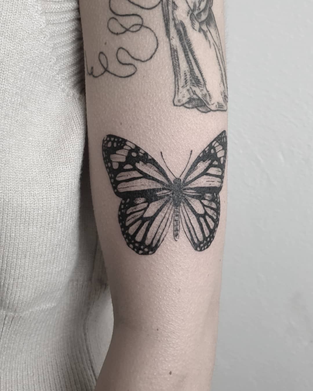 Cute little butterfly for homegirl @jarnuschka 
.
.
.
. 
#tattoo #tattoos #tatto
