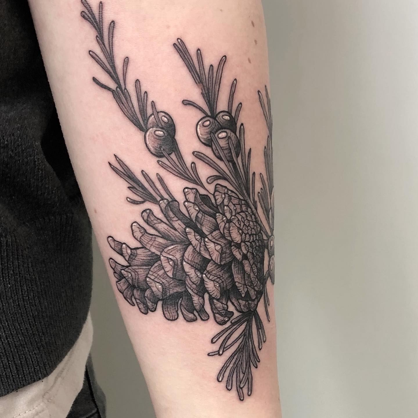 Danke Daniela  #firsttattoo #pinecone #pineconetattoo #nature  #blackwork #black