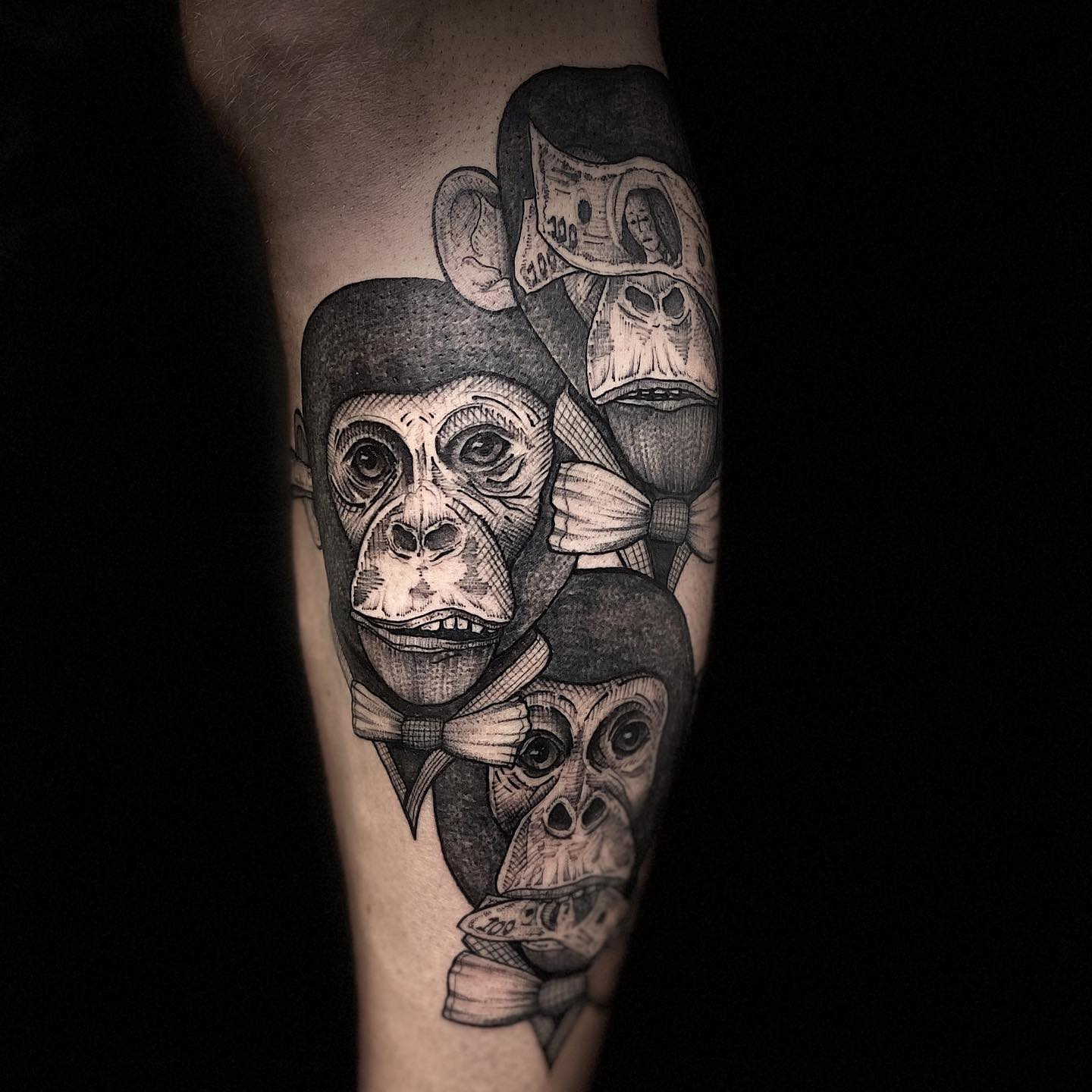 Danke Tobias! .
.
.
#tattoo #tattooinspiration #thethreemonkeys #sketchytattoo #