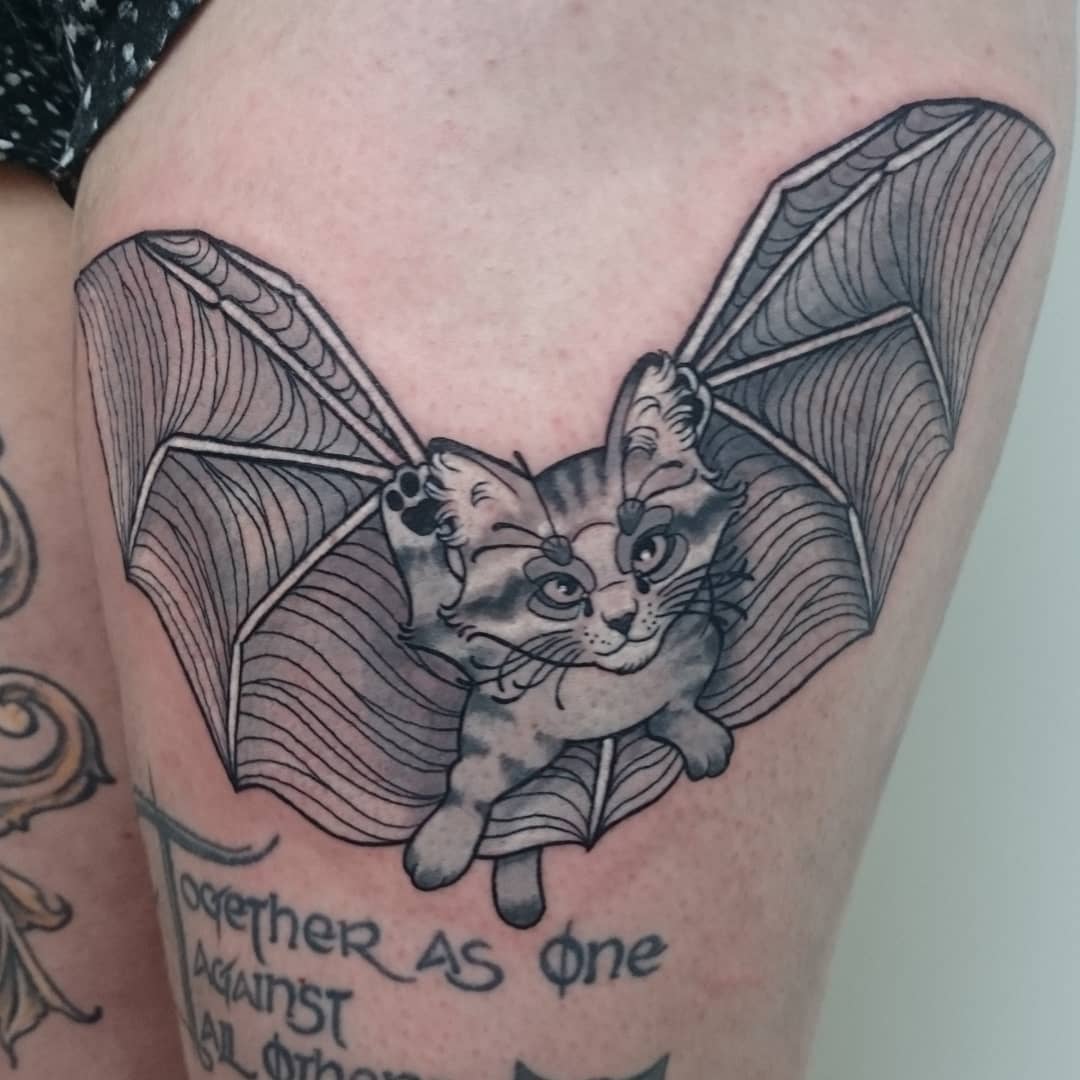 Dankeschön @frau.mglzhn, es war mir eine Freude  Batcat  
#kölntattoo#tattooköln