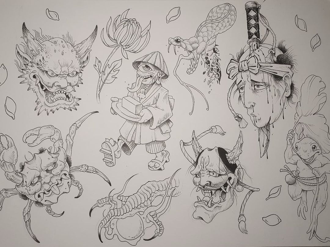 Flash Set of some small japanese Motives up for grabs :)
.
.
.
.
#tattoo #japane