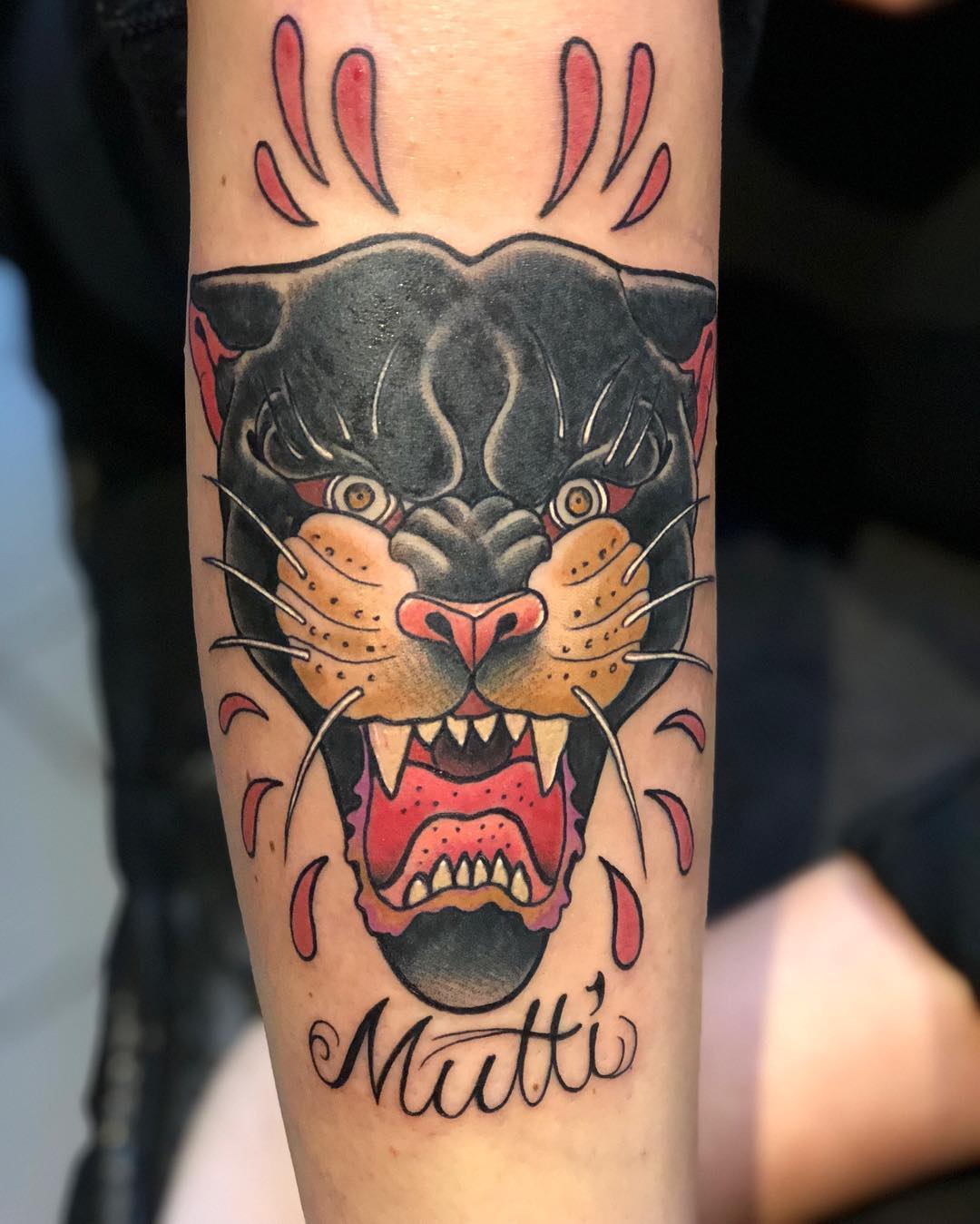 Kätzchen für Hannah #panther #panthertattoo #traditionaltattoos #traditional #bo