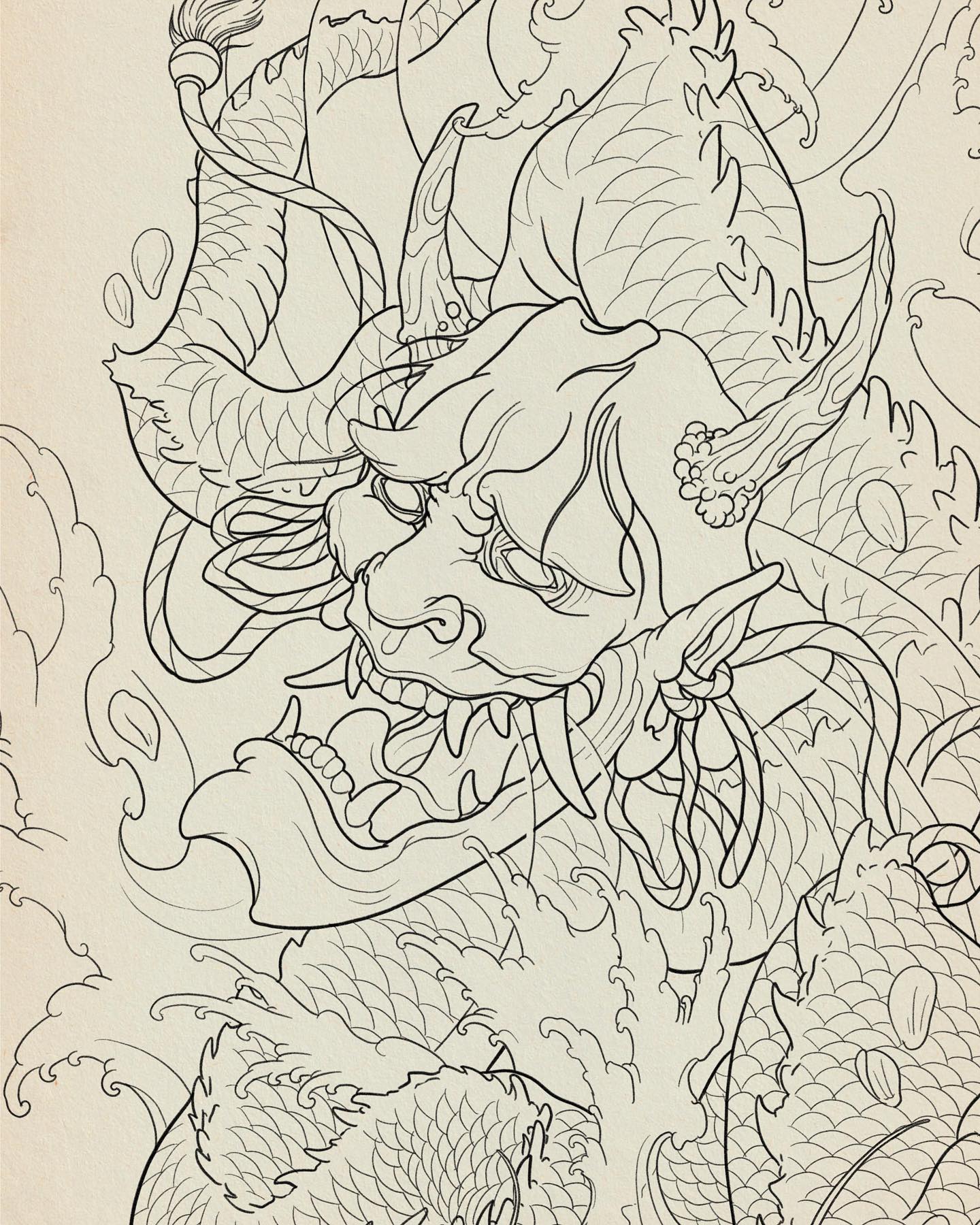 Layout for leg piece 
.

#dragon #tattoo #japanesetattoo #japanesetattooart #dra