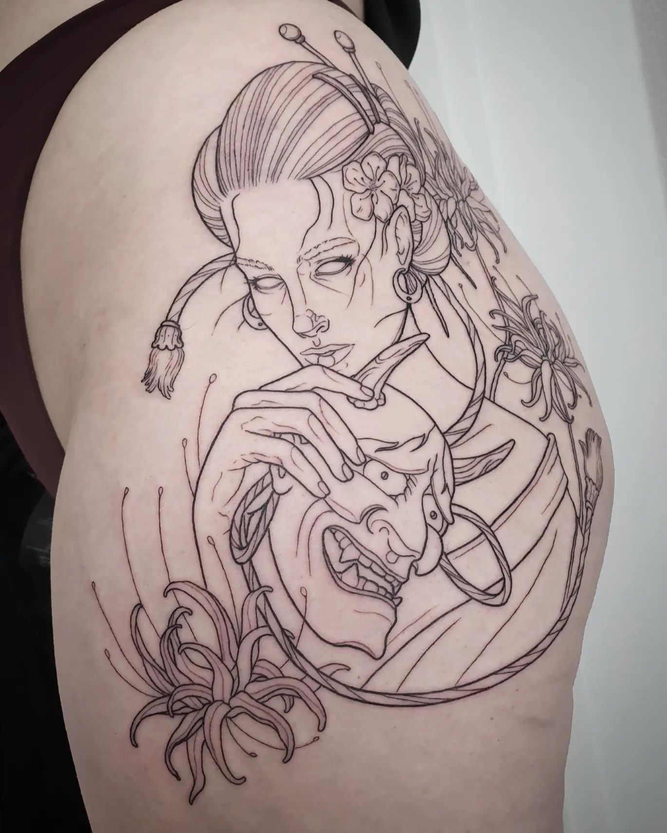 Lines for this geisha are done  really looking forward to shading this next time