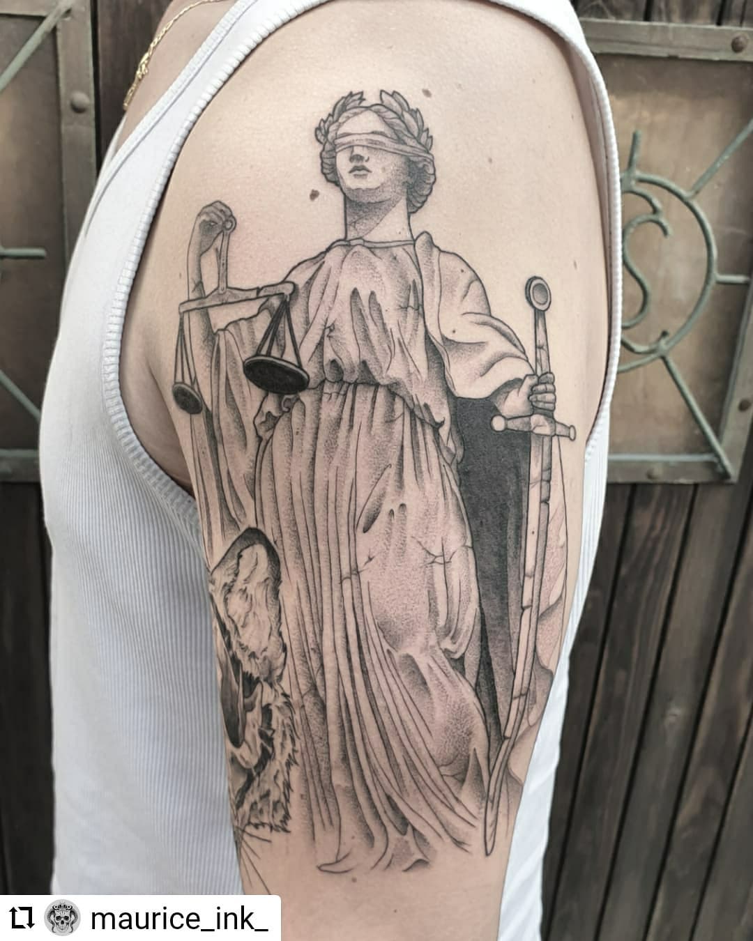 Neu von @maurice_ink_
...
Fun time with this justitia on @norb.27
.
.
.
.
#justi