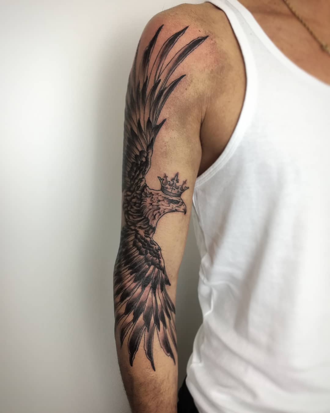 Progress on Eagle Sleeve #eagletattoo #tattoo #ink #eagle #tattoos #traditionalt