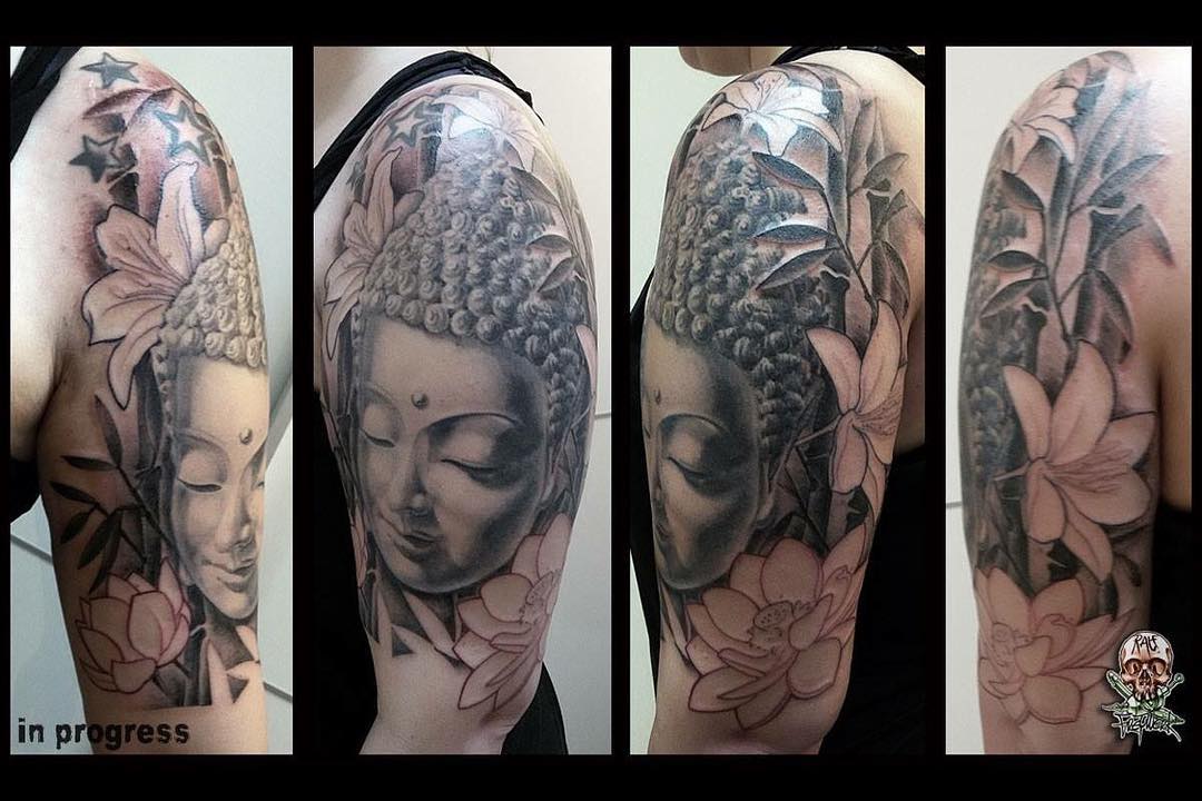In Arbeit- von Ralf  #wip #buddha #wunderschön #blackngrey #ralfpozar #girlswith