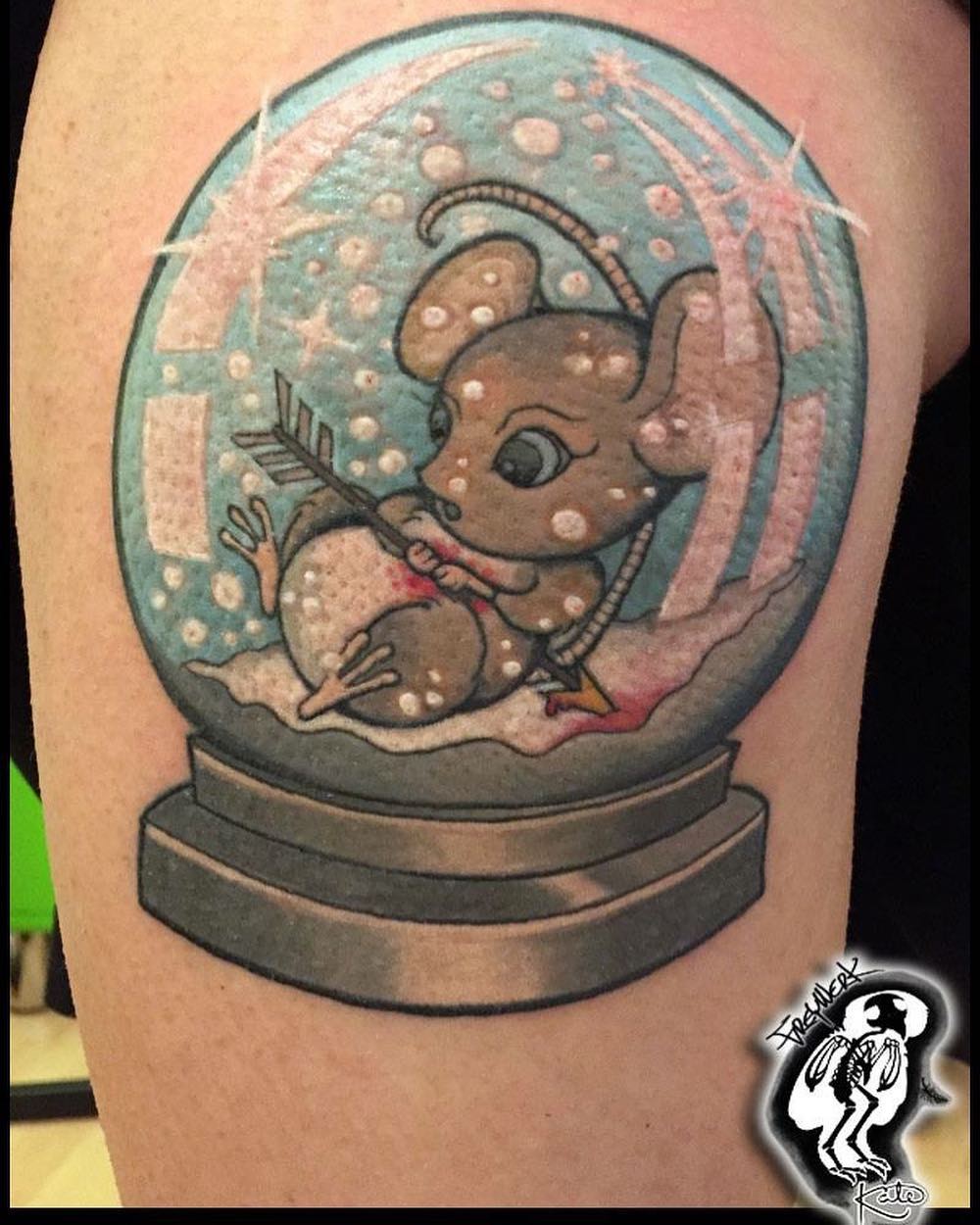 Käte  #snowglobe #schneekugel #Mausihatserwischt #colortattoo #tattoodesign #tat