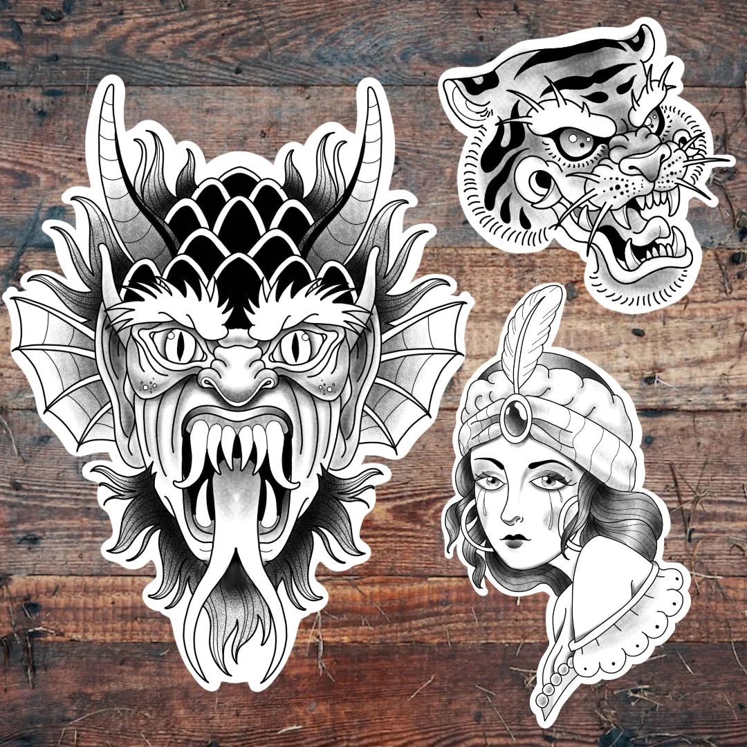 Small Flashset from today 
. 
#tattoo #traditionaltattoo #oldschooltattoo #tradw