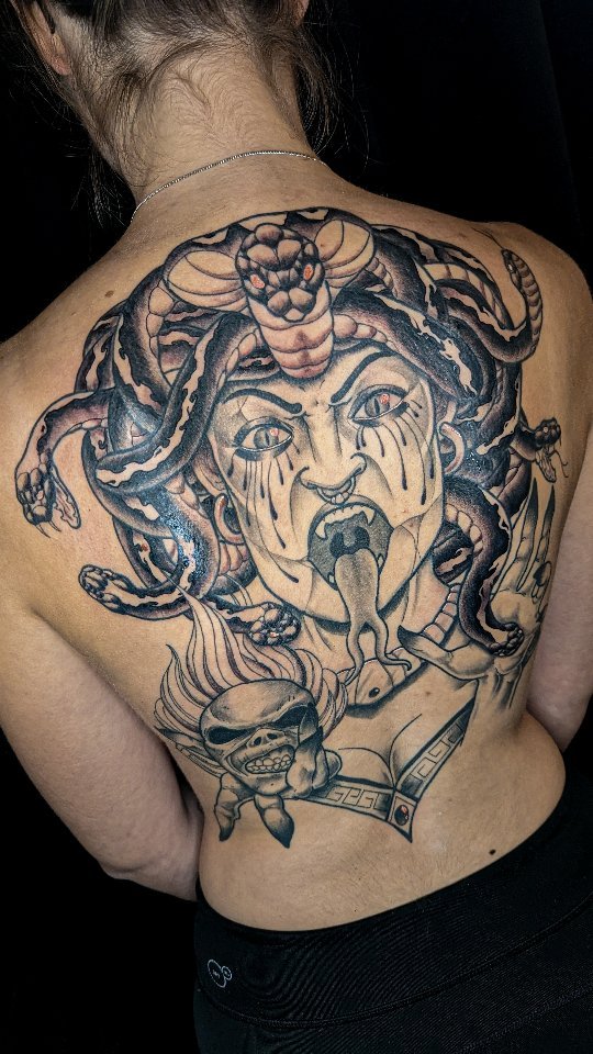 Medusa Backpiece finally finished yesterday evening
.
#tattoo #medusa #tattoos #