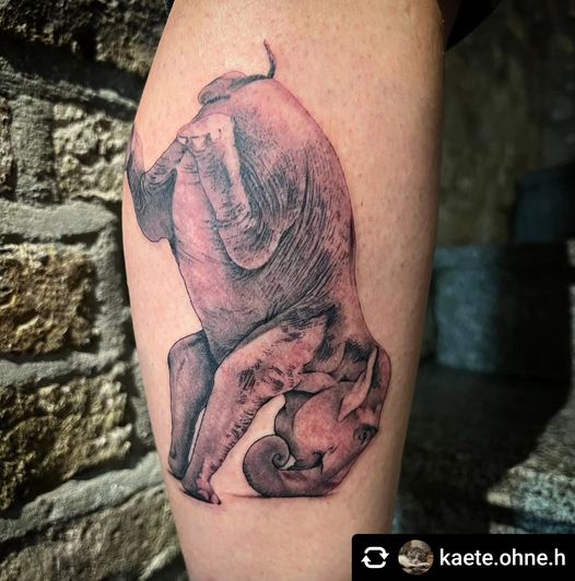 Elefant von @kaete.ohne.h Elefant 
 •
 •
 #inked #inkedgirls #ink #tattoos #tatt...