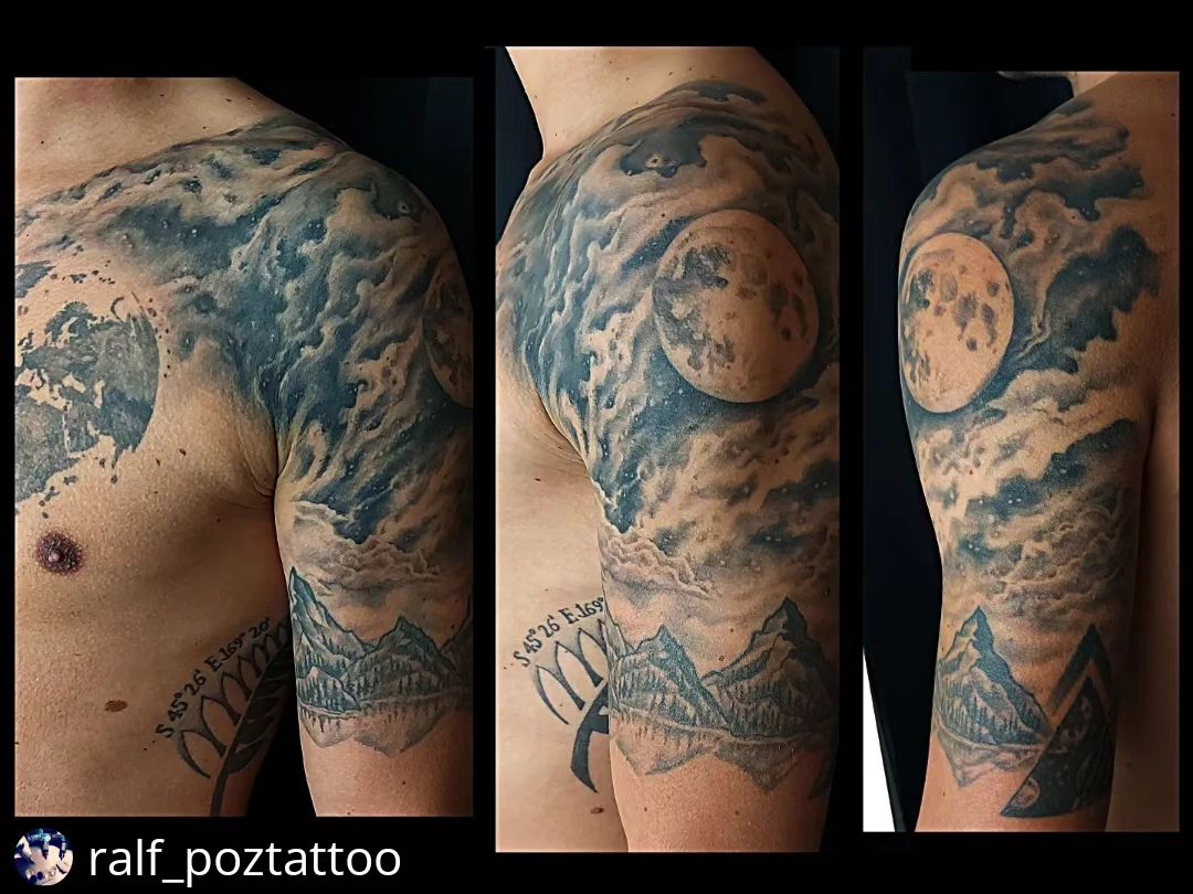 Arbeit von @ralf_poztattoo
• • • • • •
Erde und Berge sind nicht von mir. 

#fre