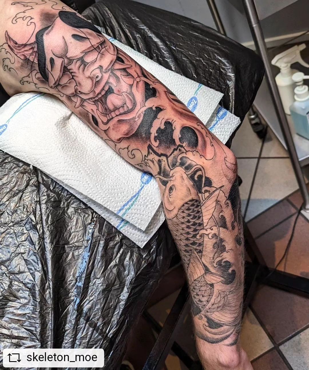 Japanese sleeve @skeleton_moe From today
#tattoo #irezumi #tattoos #ink #tattooa