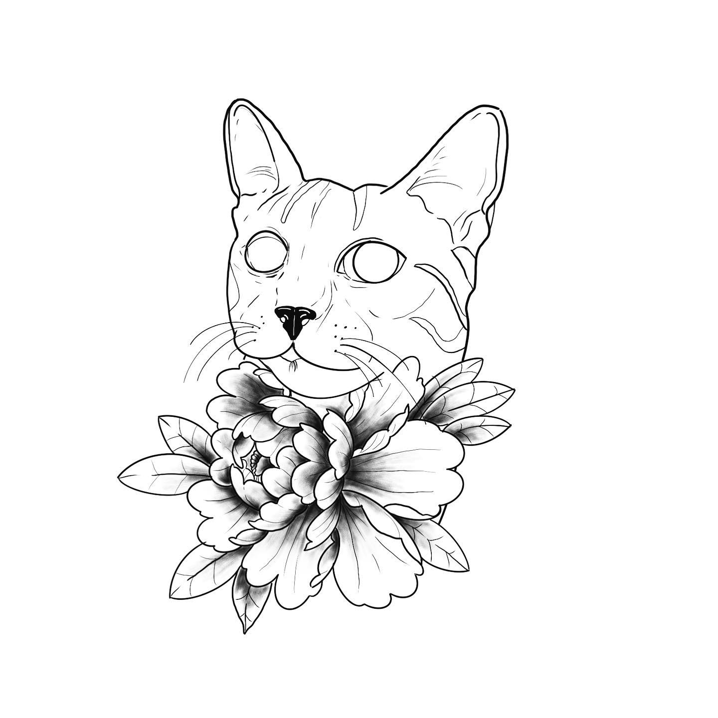 _cat love_
•available•

#tattooideas #tattoo #illustration -#tattoomachine #catt